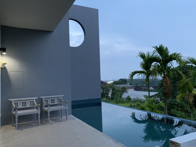 For Rent : Chalong, Private Pool Villa, Modren Style, 4 Bedrooms, Mountain view.