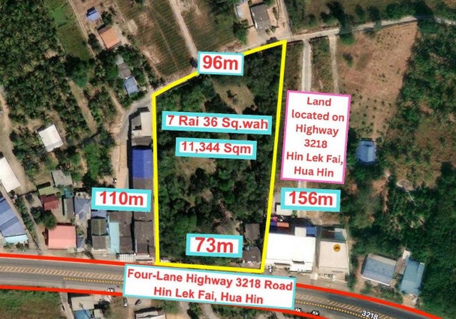 พื้นที่ดิน ที่ดิน หินเหล็กไฟ หัวหิน ประจวบคีรีขันธ์  17500000 บาท ไม่ไกลจาก ห่างจากสี่แยกบายพาสหัวหิน สามารถเชื่อมไปถนนชะอำ-ปราณบุรี 3.4 กม. (4 นาที) ราคาสุดคุ้ม ประจวบคีรีขันธ์   