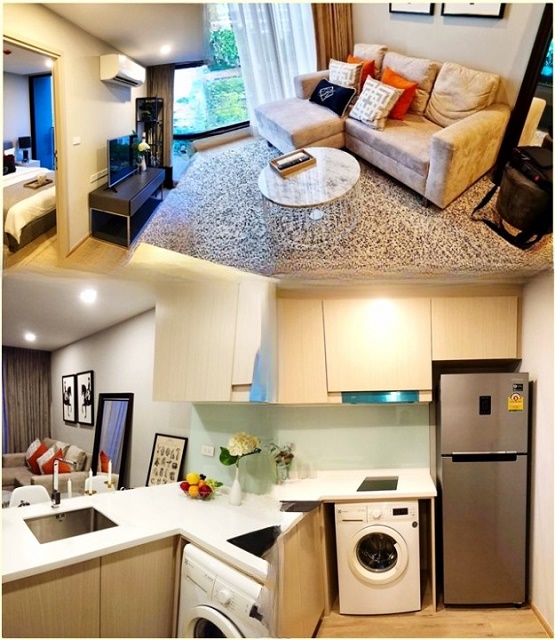  Penthouse เซอริโอ สุขุมวิท 50BTS อ่อนนุช 300ม. ให้เช่าคอนโด ตึก B ชั้น 8 35ตรม. บนสุดวิวสวย 1นอน 1น้ำ 1จอดรถ 2แอร์ เฟอร์ครบ โล่งมาก