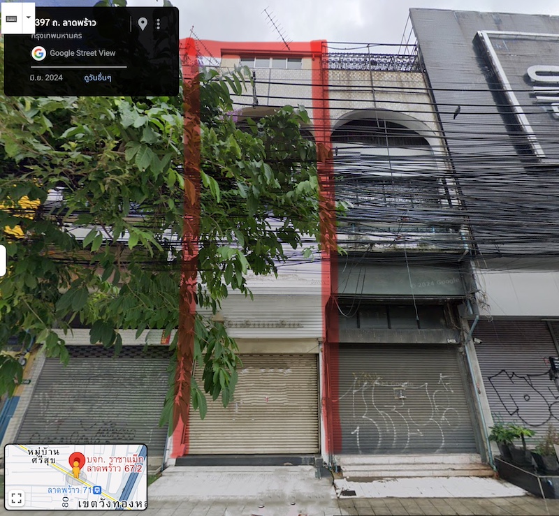 BH3046 ให้เช่าอาคารพาณิชย์ 5ชั้นเต็ม ติดถนนลาดพร้าว 71ใกล้ชิดรถไฟฟ้าสายสีเหลือง สถานีลาดพร้าว71